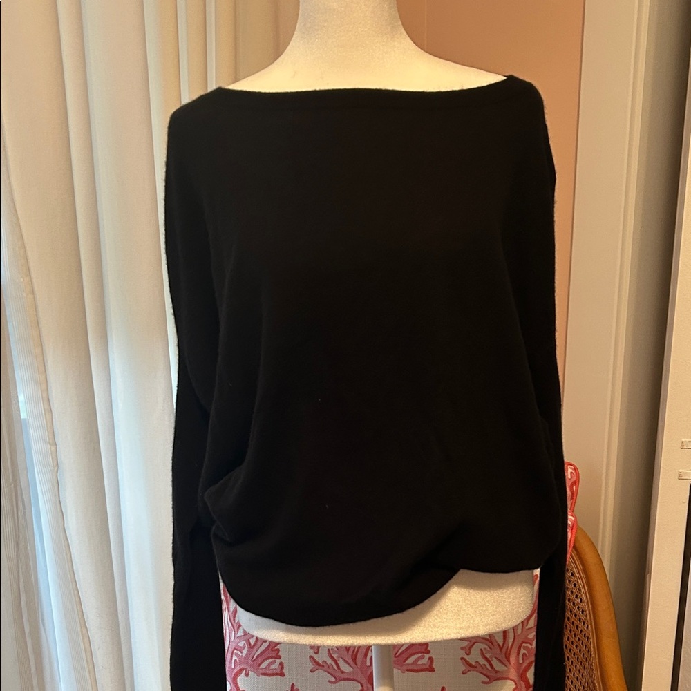 Vince Black Off-the-Shoulder Sweater